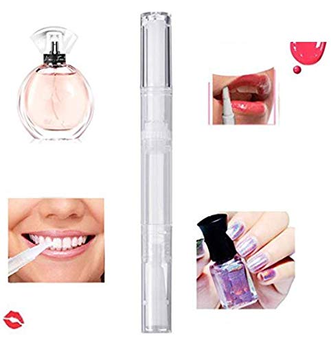 3 Pack 3 ml Transparent Twist Pens Empty Nail Oil Pen with Brush Tip, Cosmetic Lip Gloss Container Applicators Eyelash Growth Liquid Tube With 3 Pack Funnels for Women Female Girls