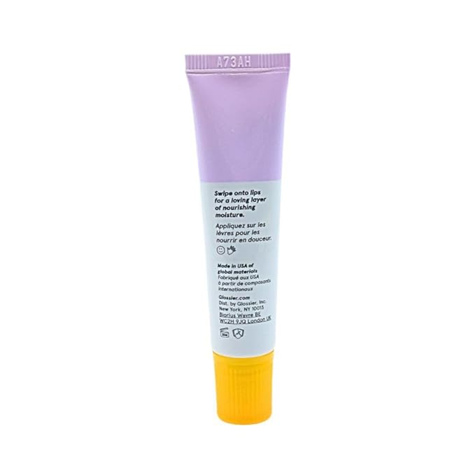 Glossier Balm Dotcom Lip Balm and purple