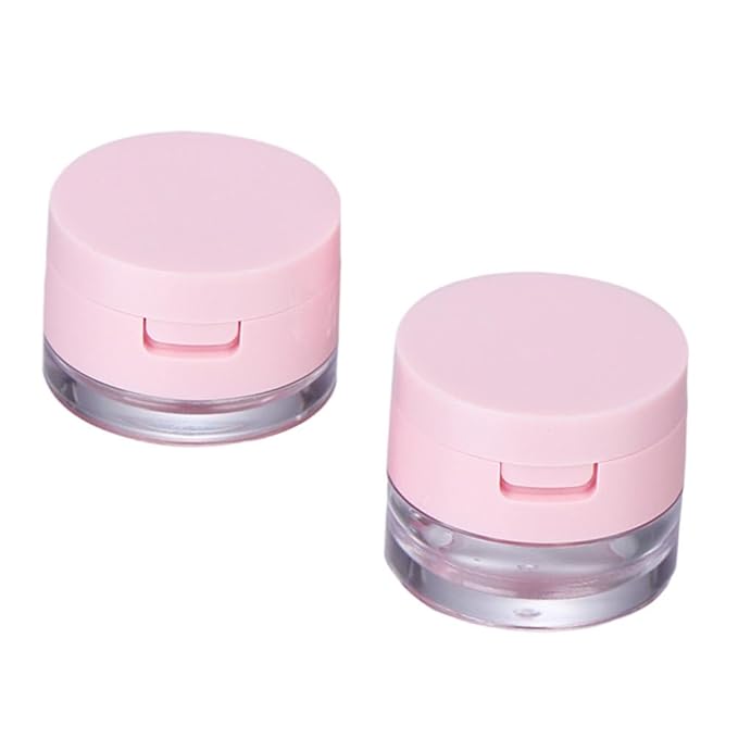 minkissy 2 Sets Powder Box Mini Containers Loose Powder Abs 3g
