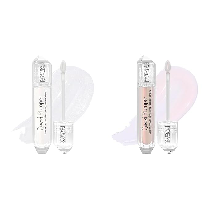 Physicians Formula Mineral Wear Diamond Lip Plumper Gloss Dermatologist Tested Diamond Marquise & Light Pink Princess Cut
