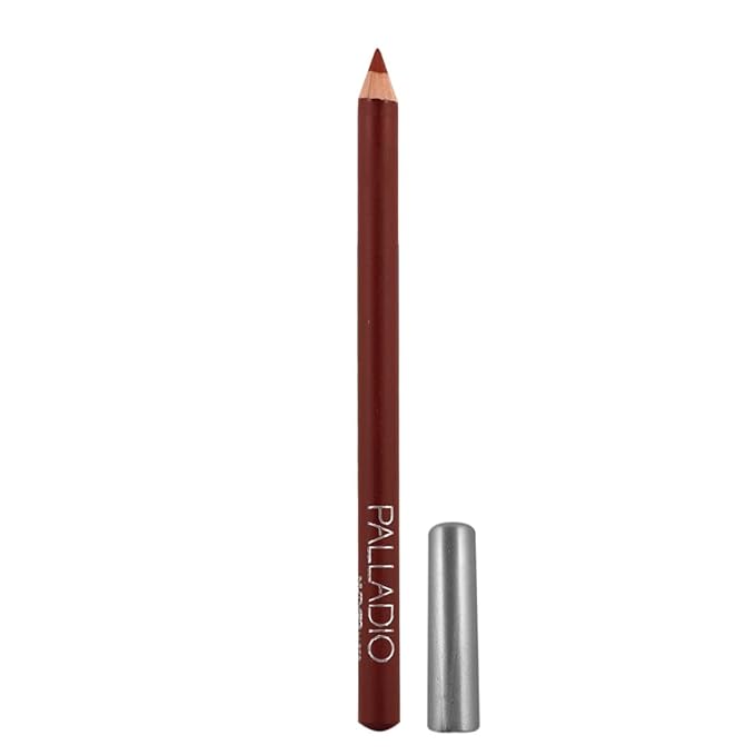 Palladio Lip Liner Pencil, Wooden, Firm yet Smooth, Contour and Line with Ease, Perfectly Outlined Lips, Comfortable, Hydrating, Moisturizing, Rich Pigmented Color, Long Lasting, Nutmeg