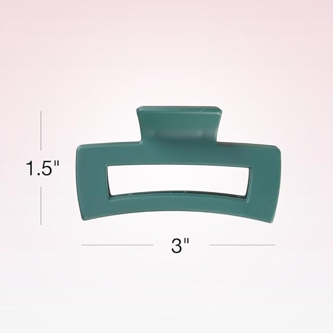 Scunci by Conair Hair 3-inch claw clips - hair accessories for women - Ideal for all hair types - trendy hair accessories - Beige, Black, Green -3 Count