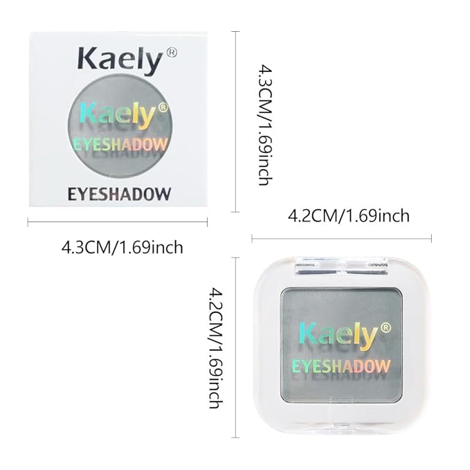 Kaely Pressed Single Eyeshadow Makeup, Smoky Gray Matte Highly Pigmented Monochrome Eye Shadow Palette, Waterproof Neutral Powde Mini Eyeshadow, sombras para ojos, Lightweight Blendable, 10