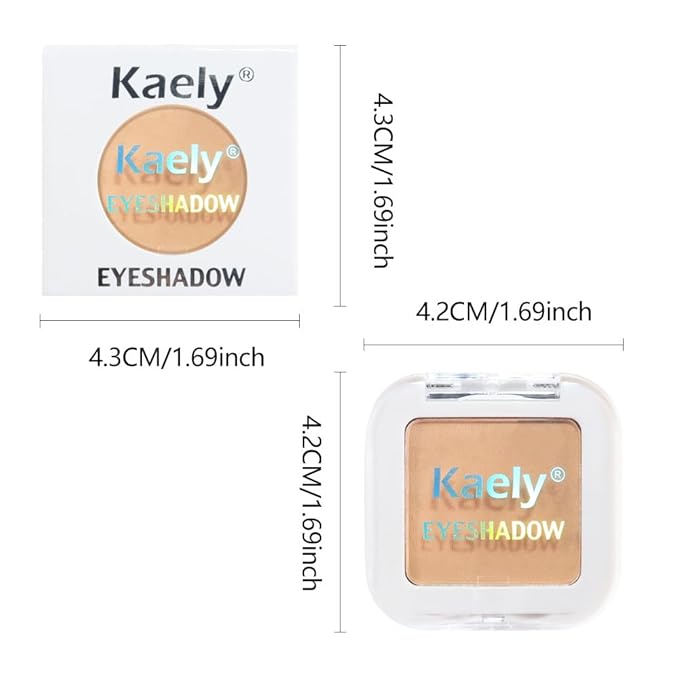 Kaely Pressed Single Eyeshadow Makeup, Light Nude Brown Matte Highly Pigmented Monochrome Eye Shadow Palette, Waterproof Neutral Powde Mini Eyeshadow, sombras para ojos, Lightweight Blendable, 13