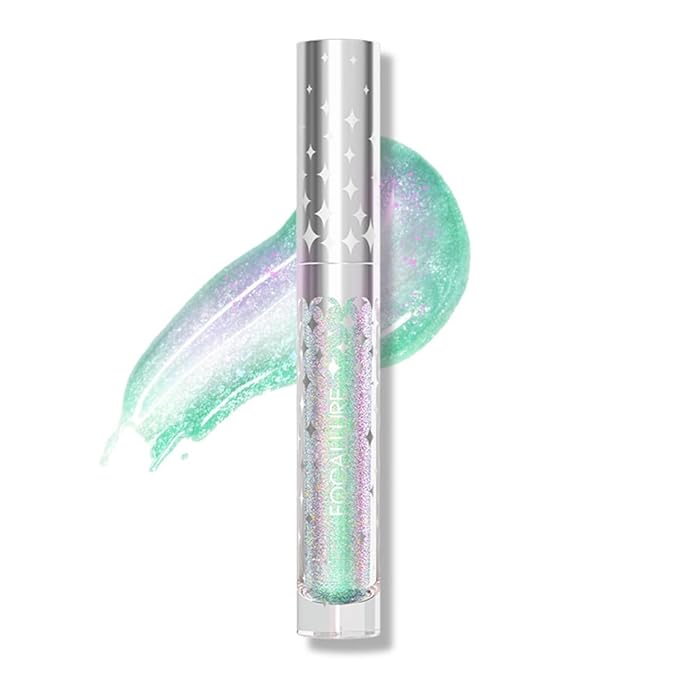 FOCALLURE Glitter Liquid Lipstick,Hydrating,Moisturizing Lip Gloss for Women,Sparkly Shimmer Lip Makeup,Long Lasting,Lightweight Formula for Lip Color and Shine,Glass House