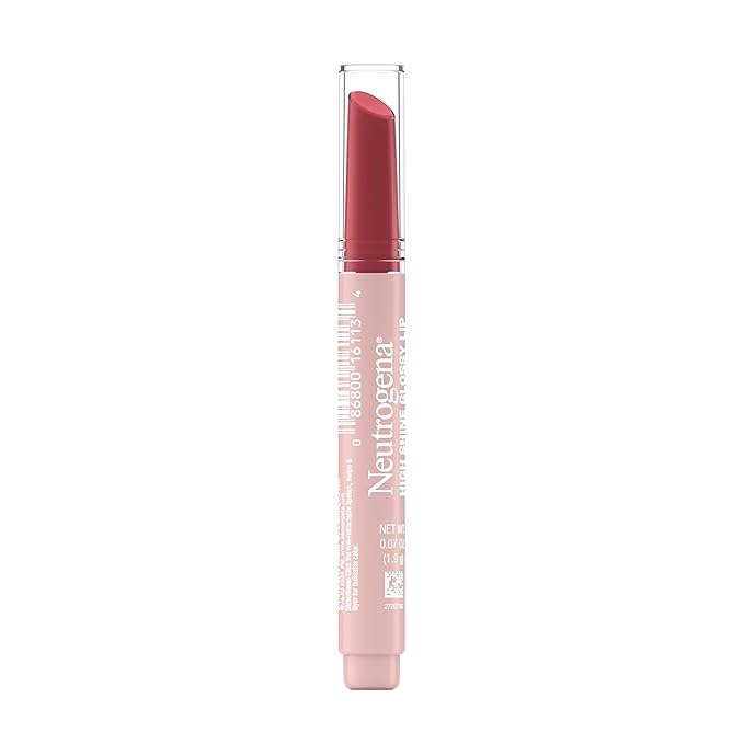 Neutrogena High Shine Glossy Lip with Maracuja Oil + Vitamins & Antioxidant Vitamin E, Nourishing Glossy Lip, Non-Retractable, Pigmented For Buildable Color, Sweet Raspberry, 0.07 oz