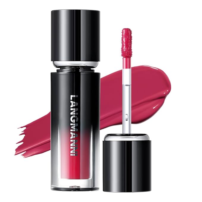 LANGMANNI Lip Oil Tint | Hydrating & Long-Lasting Lip Stain | Moisturizing And High Gloss Makeup,Non-Sticky Lip Stain For Watery And Silky Smooth Lips(#5 Raspberry Sorbet)