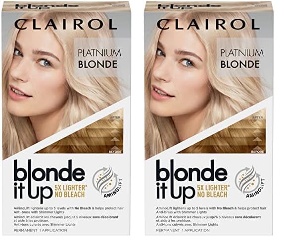 Clairol Blonde It Up Permanent Hair Dye, Platinum Blonde Hair Color, Pack of 2
