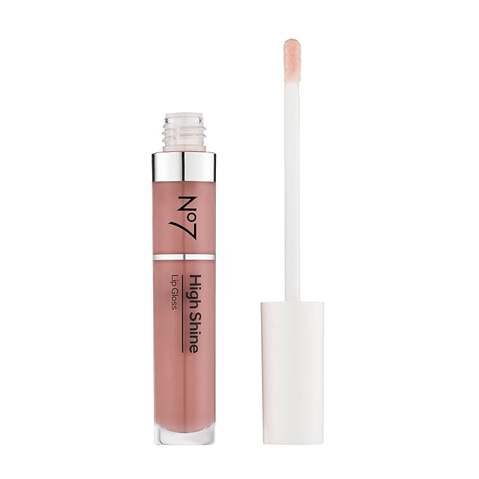No7 High Shine Lip Gloss - Desert Rose - Moisturizing, High-Shine Lip Gloss with Jojoba Oil for Lips - Hydrating, Longwear Lip Makeup - Non-Sticky Formula (8ml)