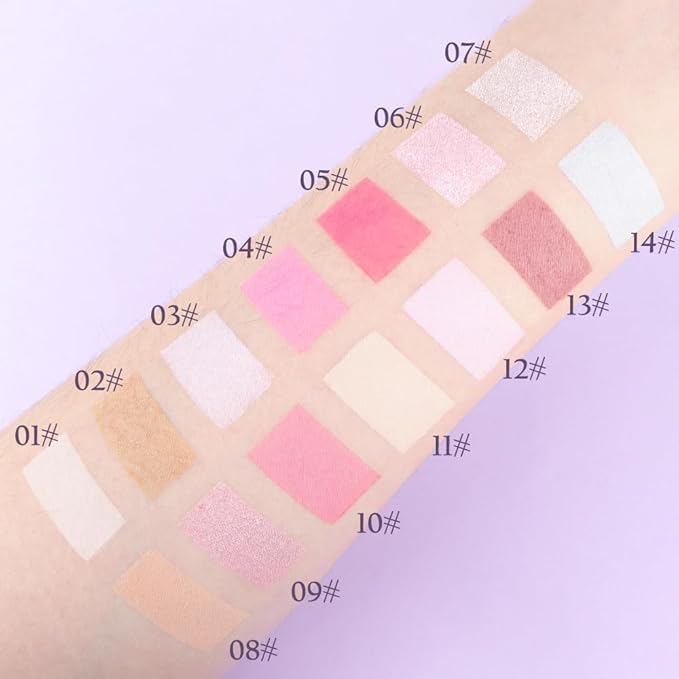 Light Blue Single Matte Eyeshadow Makeup, Cream to Powder Monochrome Eye Shadow for Older Women, Daily Evening Girls Eyeshadow Palette Gift, sombras para ojos, Mini Vegan Travel Eye, #14