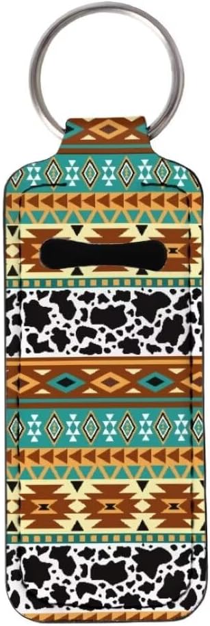 Horeset Aztec Style Novelty Women Chapstick Holder Keychain