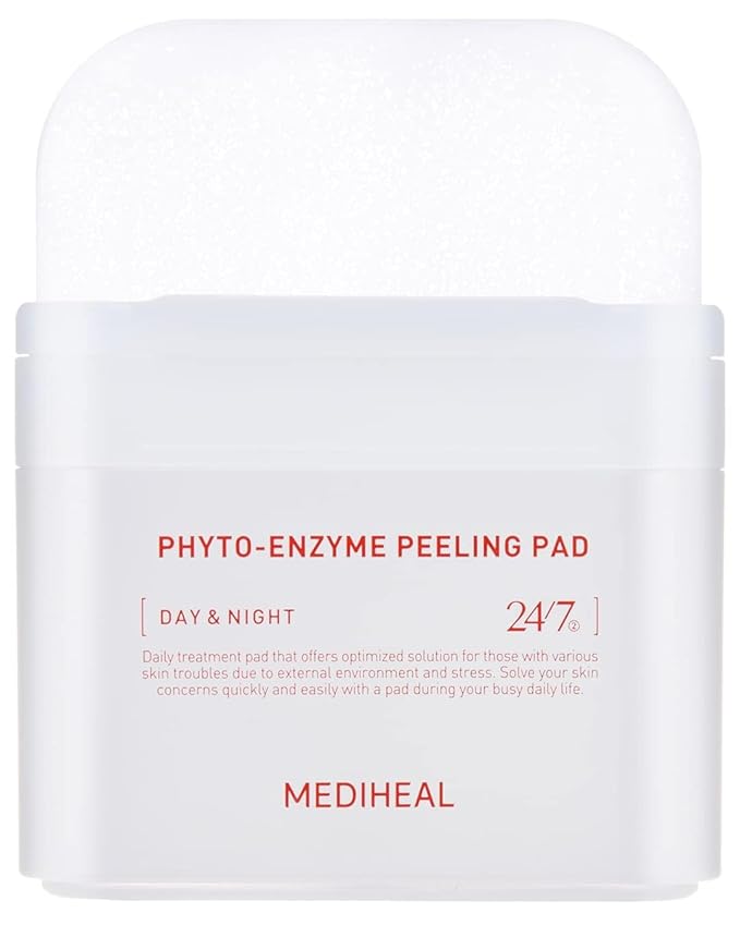 MEDIHEAL Phyto Enzyme Peeling Gauze Pads - Vegan Face Resurfacing Pore Tightening with LHA & Papaya Enzymes - Exfoliating Pads, 90