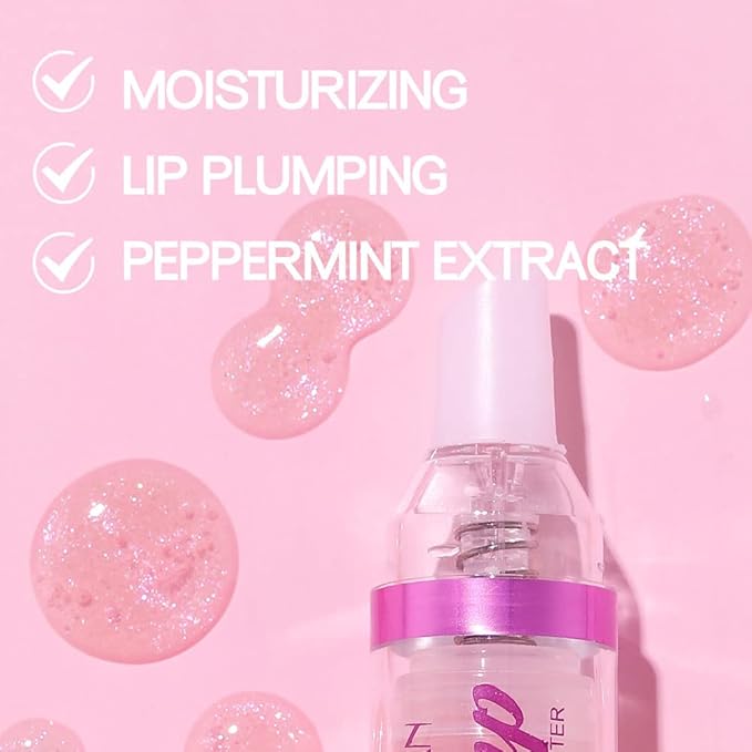 Plumping Lip Oil With Chili Extract - Fuller Lips Instantly! Ultra-Hydrating & Nourishing, Glossy Finish Lip Glow Oil, Lip Plumping Booster Plump, Smooth, and Define Your Lips Naturally (01 Pink)