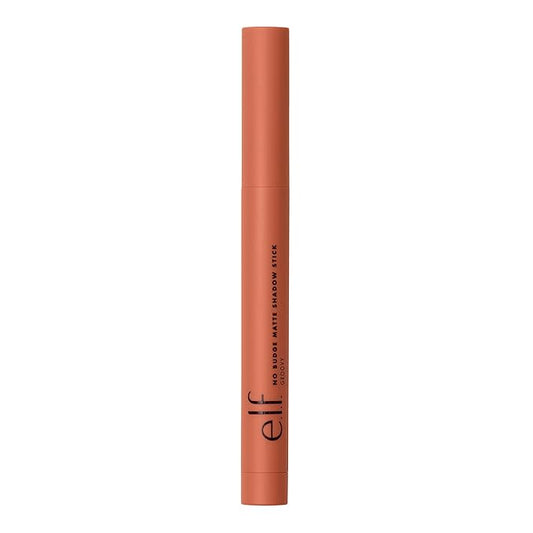 e.l.f. No Budge Matte Shadow Stick, One-Swipe Cream Eyeshadow Stick, Long-Wear & Crease Resistant, Matte Finish, Groovy