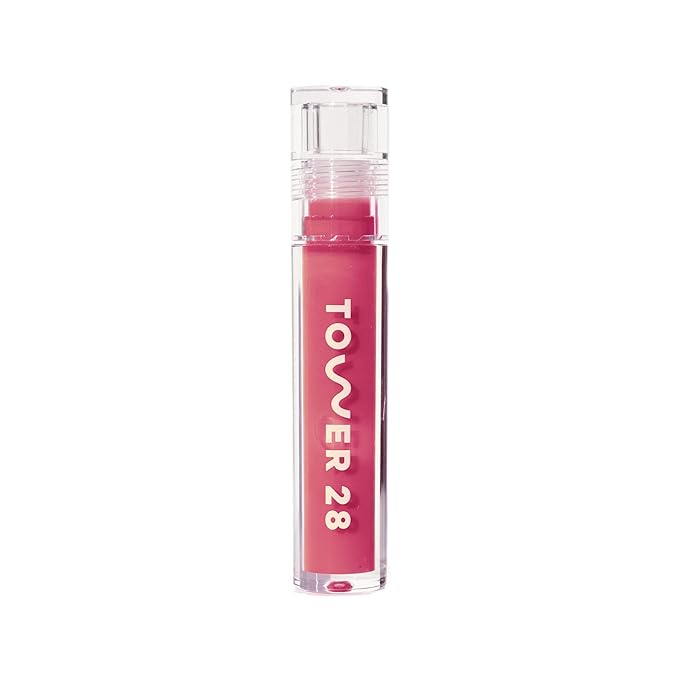 Tower 28 ShineOn Milky Lip Jelly, COCONUT, Non-Sticky, Hydrating Vegan Lip Gloss in Milky Rosy Pink, Apricot and Raspberry Seed Oil, Moisturizing, Clean, Cruelty Free