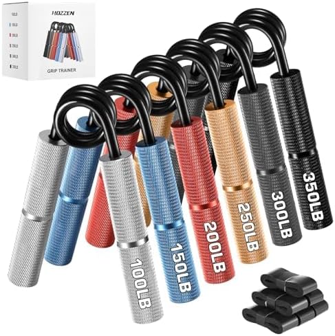 Grip Strength Trainer 6 Pack (50-350LB), No