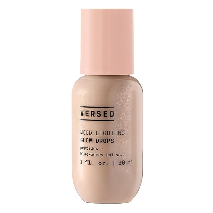 Versed Mood Lighting Luminizing Glow Drops, Sheer Golden - Liquid Highlight & Bronzing Drops with Illuminating Light-Reflecting Pigments - Antioxidants & Hydrating Hyaluronic Acid - Vegan (1 fl oz)