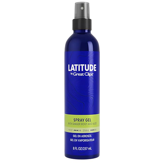 GREAT CLIPS LATITUDE Spray Gel | Hair Gel for Men | Medium Hold + Medium Shine | 8oz