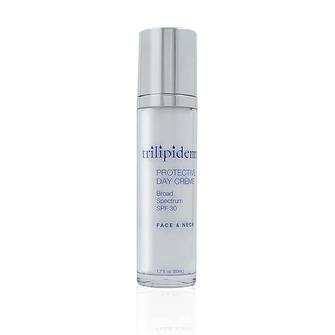Trilipiderm Protective Day Crème, Broad Spectrum SPF 30 – Lightweight, Fast-Absorbing Moisturizing Sunscreen Protects while helps boost collagen and fight free radical damage