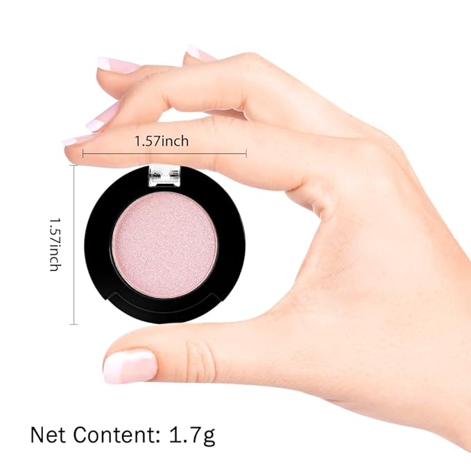 Monochrome Glitter Eyeshadow Makeup Palette, Highly Pigmented Nude Pink Eyeshadow Palette, Shimmer Pressed Powder Eye shadow Makeup, Single Vegan Eye Shadow, Daily Evening Women Girls Eyeshadow Gift9#