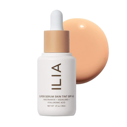 ILIA - Super Serum Skin Tint SPF 40 | Non-Comedogenic, Vegan, Lightweight to Help Against Blue Light, + Pollution while Hydrating, Smoothing, + Refining (Kai ST6.5, 1 fl oz | 30 ml)