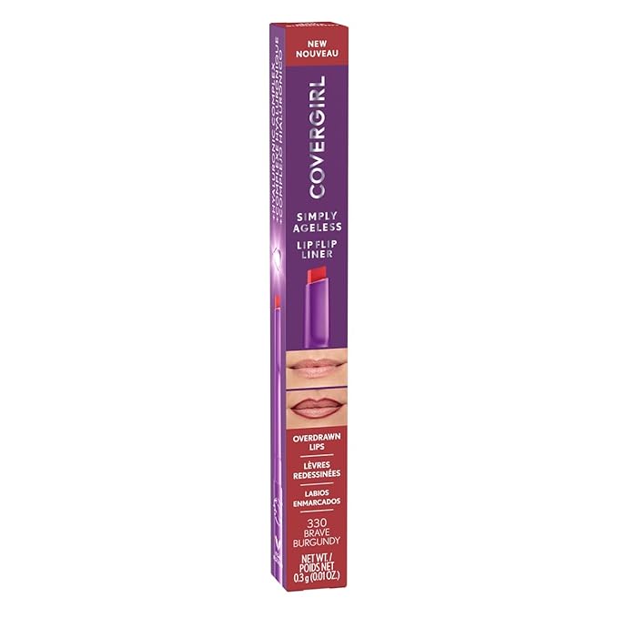 COVERGIRL Simply Ageless Lip Flip Liner, Brave Burgundy, Pack of 1 (Pack of 2)
