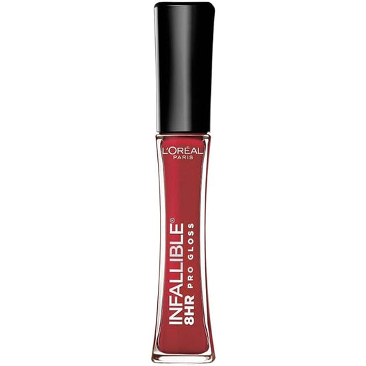 L'Oreal Paris L’Oreal Paris Makeup Infallible 8 Hour Lip Gloss, Comfortable & Hydrating Formula, Rebel Red, 0.5 fl.oz.