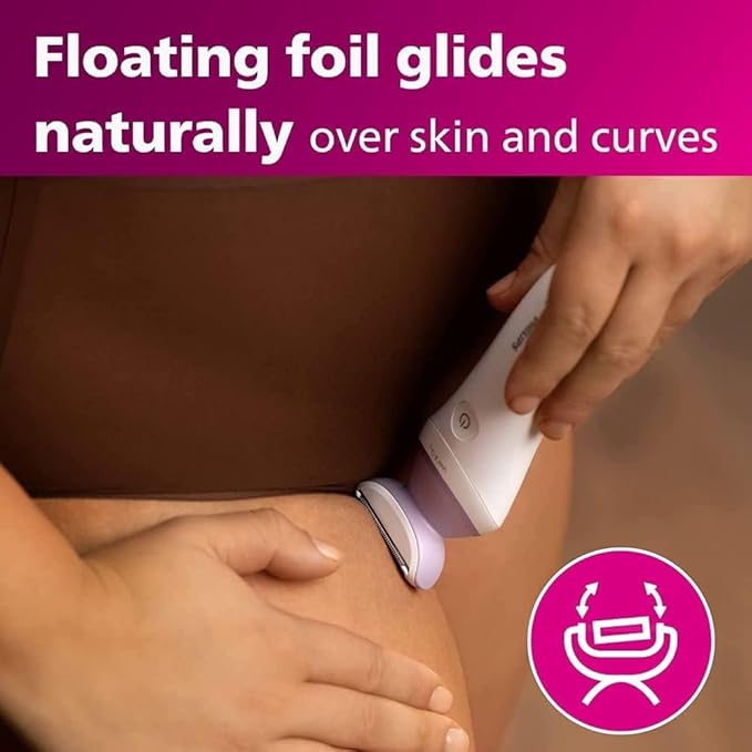 Philips Beauty Lady Electric Shaver Series 6000, Cordless with 4 Accessories, BRL136/00, White