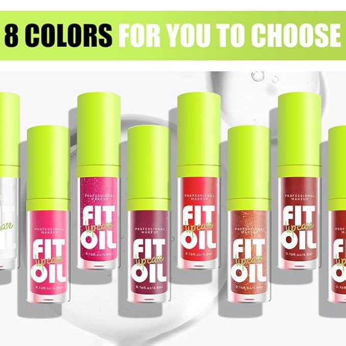 8 Colors Lip Oil Glaze - Hydrating Glow Oil With Big Brush Head, Shiny Moisturizing Gloss, Long Lasting Non-sticky Fresh Transparent Tinted Plumping Oil (# 07)