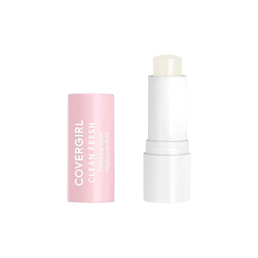 CoverGirl Clean Fresh Tinted Lip Balm, Vegan Formula, Hydrating, Natural Finish, Clear as Crystal, 1 Count