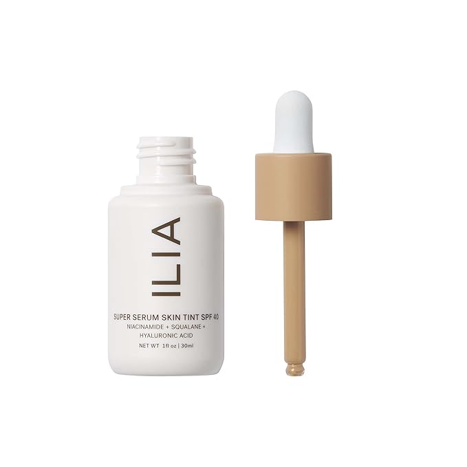 ILIA - Super Serum Skin Tint SPF 40 | Non-Comedogenic, Vegan, LIghtweight to Help Against Blue Light, + Pollution while Hydrating, Smoothing, + Refining (Diaz ST7, 1 fl oz | 30 ml)