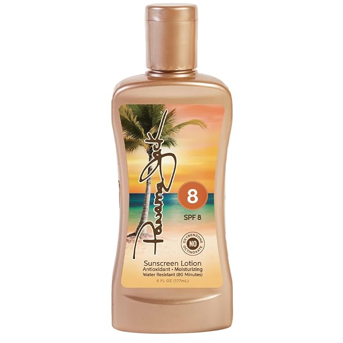 Panama Jack Sunscreen Tanning Lotion - SPF 8, PABA, Paraben, Gluten & Cruelty Free, Antioxidant Moisturizing Formula, 6 FL OZ (Pack of 12)