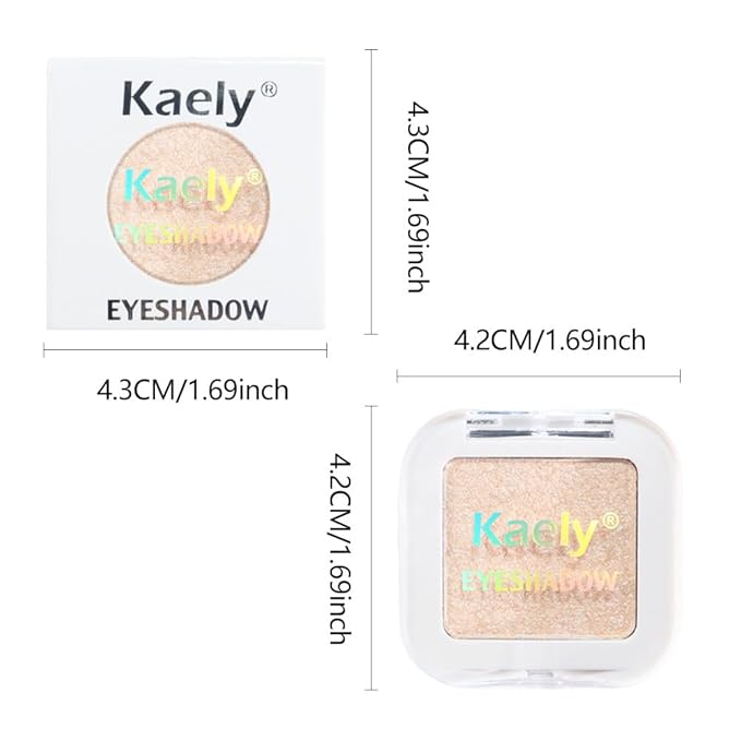 Kaely Pressed Single Eyeshadow Makeup, Pearl White Glitter Highly Pigmented Monochrome Eye Shadow Palette, Waterproof Neutral Powde Mini Eyeshadow, sombras para ojos, Lightweight Blendable, 12