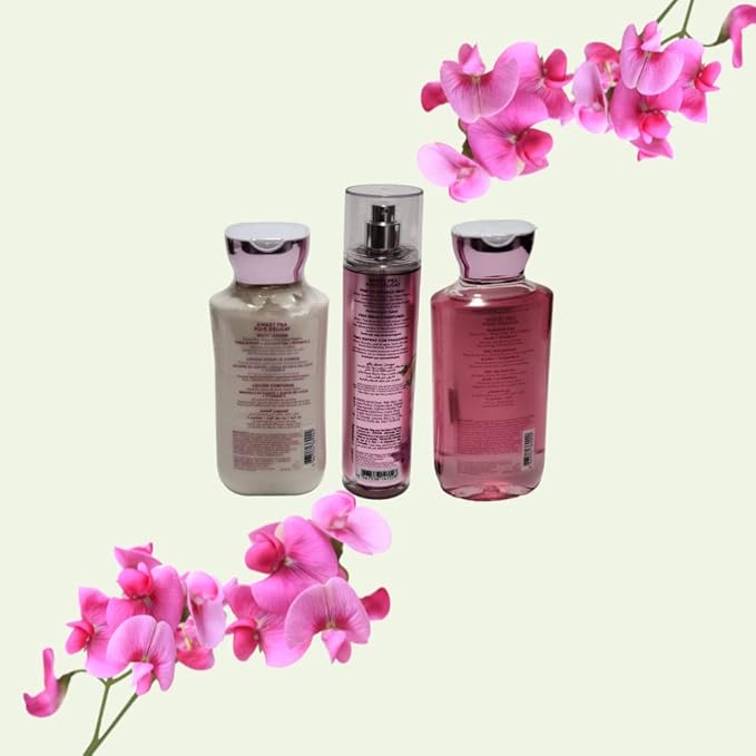 Bath and Body Works Sweet Pea Set, Body Lotion, Shower Gel and Fragrance Mist, Full Size