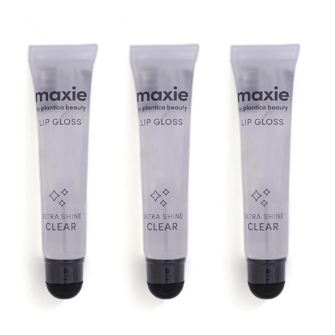 Maxie by Plantico Beauty Clear Lip Polish bulk (12 Pieces) CLEAR/ALOE (Original Clear, 3 PCS)