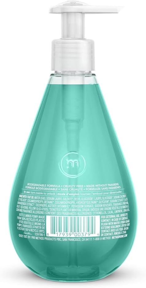 Method Gel Hand Soap, Waterfall, Biodegradable Formula, 12 oz, (Pack of 1)