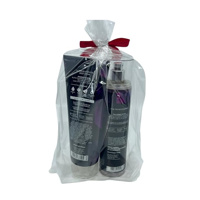 Bath & Body Works DARK KISS 2-piece Gift Set with a Red Bow for Holidays & Gifts - Fine Fragrance Mist & Ultimate Hydration Body Cream