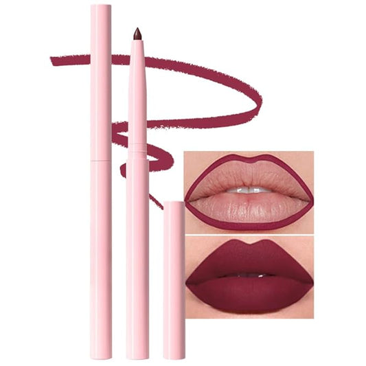 evpct Wine Red Matte Creamy Retractable Lip Liner Pencils for Shaping & Sculpting Lips, Lip Pencils for Women Long Lasting Waterproof Rich Lip Colors Liner Crayon Lipstick delineador de labios 11