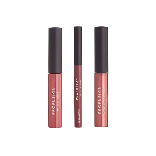 Profusion Cosmetics Mixed Metals Lips Set Cocoa -3.5oz -3.5oz