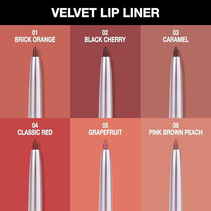evpct Silky Smooth Lip Liner Pencil Retractable, Ruby Red Lip Liner Creamy Long-Lasting Formula for Precision Contouring Matte Velvet Pigmented Rich Lip Colors Crayon Lipstick 04