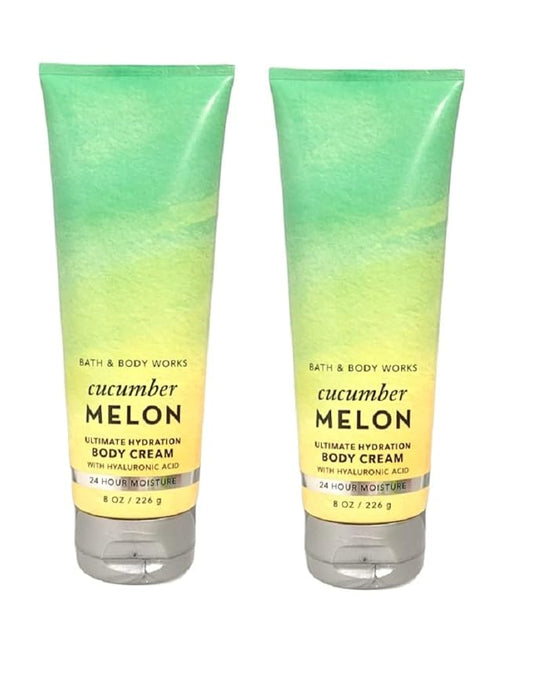 Bath & Body Works Ultimate Hydration Body Cream For Women 8 Fl Oz 2- Pack (Cucumber Melon)