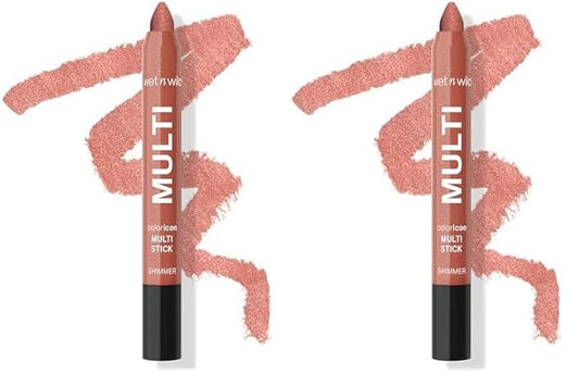 wet n wild Color Icon Cream Eyeshadow Makeup Multi-Stick Peach Born To Flirt (Pack of 2)
