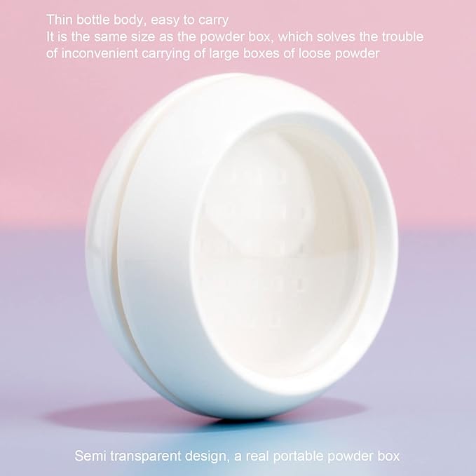 Dioche Loose Powder Container with Puff Sifter Lids,