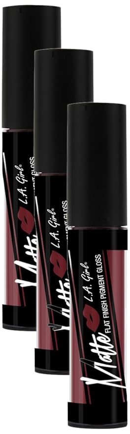 L.A. Girl Matte Flat Finish Pigment Gloss, Secret, 0.17 oz.,GLG842 (Pack of 3)