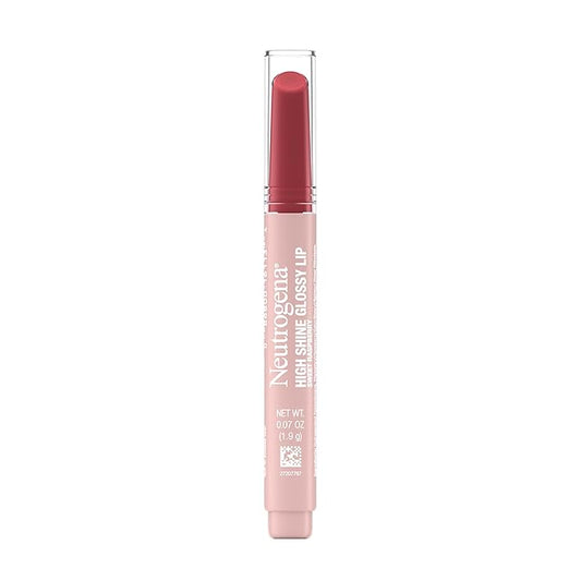 Neutrogena High Shine Glossy Lip with Maracuja Oil + Vitamins & Antioxidant Vitamin E, Nourishing Glossy Lip, Non-Retractable, Pigmented For Buildable Color, Sweet Raspberry, 0.07 oz