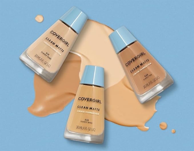 COVERGIRL Clean Matte Liquid Foundation, Deep Golden 570, Pack of 1