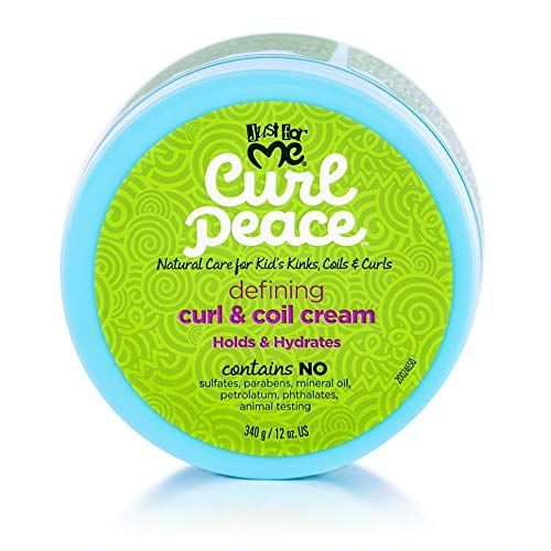 Just For Me Curl Peace Defining Curl & Coil Cream (3 Pack) - Holds & Hydrates, Contains Flaxseed, Avocado Oil & Black Castor Oil, No Animal Testing, 12 oz