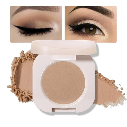 Matte Single Eyeshadow Palette Makeup for Green Blue Eyes, Light Brown Matte Eyeshadow For Old Women, Holographic Multichrome Cream Iridescent Single Monochrome Eye Shadow Makeup