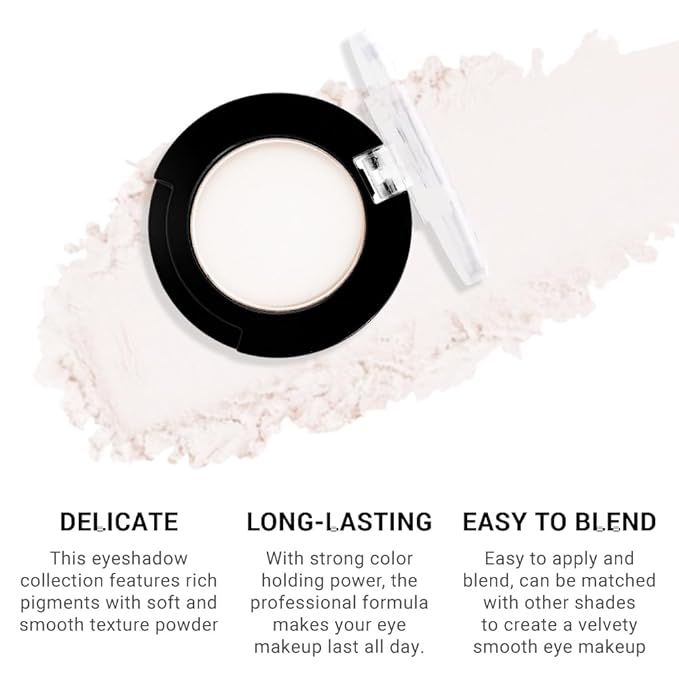 Monochrome Matte Eyeshadow Makeup Palette, Highly Pigmented Ivory White Eyeshadow Palette, Matte Pressed Powder Eye shadow Makeup, Single Vegan Eye Shadow, Daily Evening Women Girls Eyeshadow Gift 1#