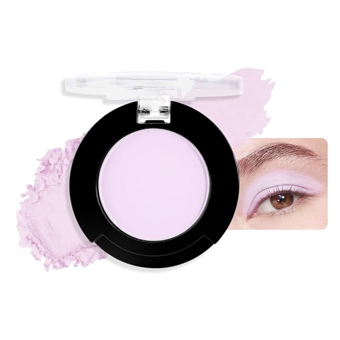 Monochrome Matte Eyeshadow Makeup Palette, Highly Pigmented Light Purple Eyeshadow Palette, Matte Pressed Powder Eye shadow Makeup, Single Vegan Eye Shadow, Daily Evening Women Girls Eyeshadow Gift12#